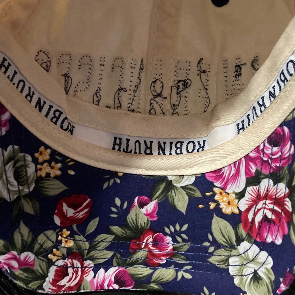 Robin Ruth‎ San Francisco Floral Hat - Cream and Blue
